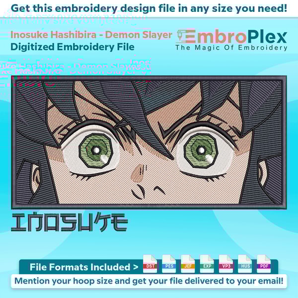 Inosuke Hashibira From Demon SlayerEmbroidery Design File | Inspire Uplift