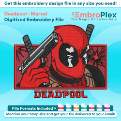 deadpool from marvel embroidery design file