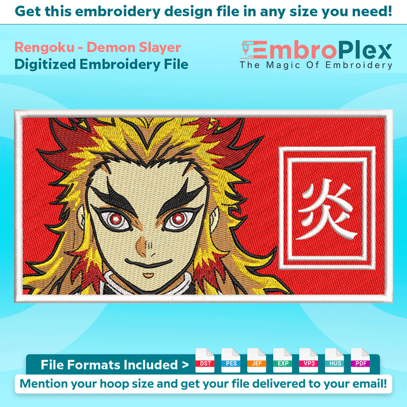 Anime-Inspired Daki Embroidery Design File main image - This anime embroidery designs files featuring Daki from Demon Slayer. Digital download in DST & PES form