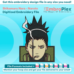 shikamaru nara from naruto embroidery designs file