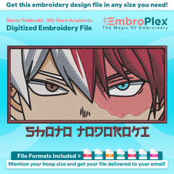 shoto todoroki from my hero academia embroidery design file