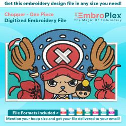 chopper from one piece embroidery designs file