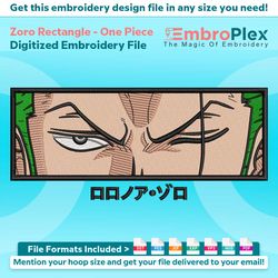 zoro rectangle from one piece embroidery design file