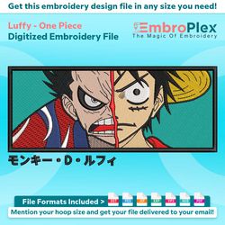 luffy from one piece embroidery design file