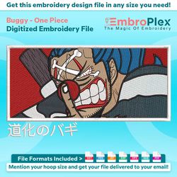 buggy from one piece embroidery design file