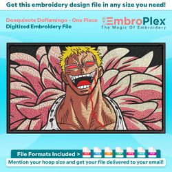 donquixote doflamingo from one piece embroidery design file