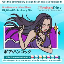 boa hancock embroidery design file (anime-inspired)