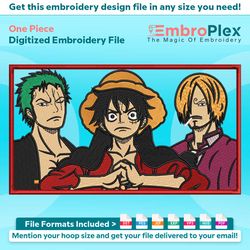 one piece embroidery design file (anime-inspired)