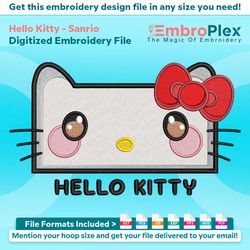 hello kitty from sanrio embroidery design file