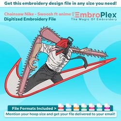 chainsaw ft. swoosh embroidery design file