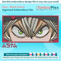 asta from black clover embroidery design file