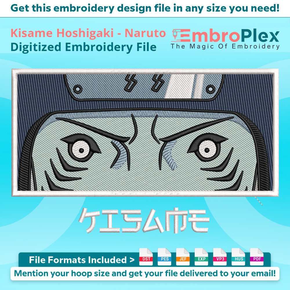 Anime-Inspired  Kisame Hoshigaki Embroidery Design File main image - This anime embroidery designs files featuring  Kisame Hoshigaki from Naruto. Digital downlo