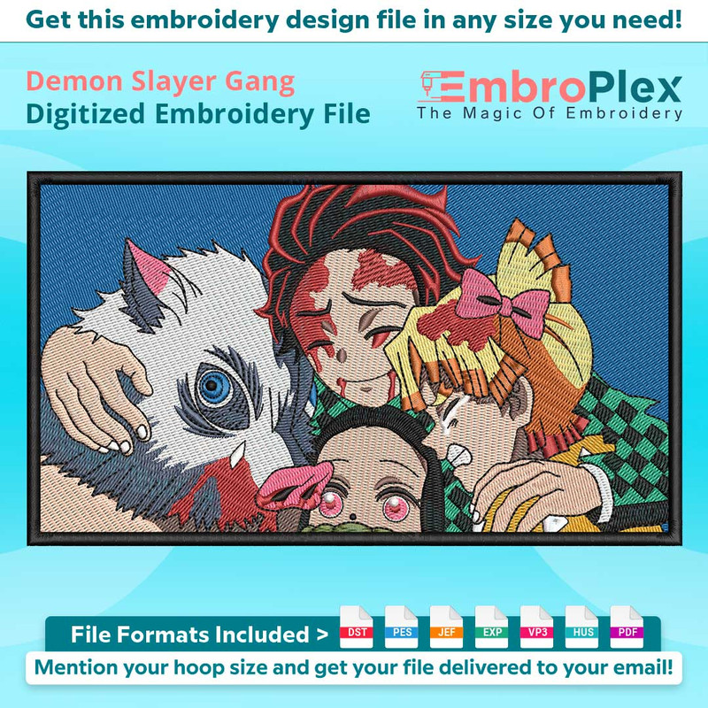 Demon Slayer Gang Embroidery Designs File 0