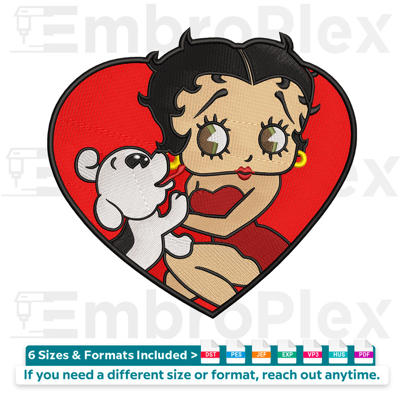 HighQuality Cartoon Embroidery Design Vintage Heart Patch File Cute Character Stitch Available i