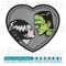 Monster Love Gothic Love Halloween Embroidery Design File Gothic Couple Patch Horror Stitch File