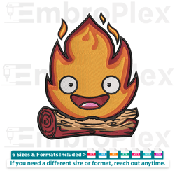 cartoon flame patch embroidery design file for all machines, instant download, all hoop sizes