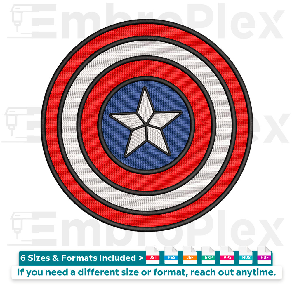 Star Shield Patch Embroidery Design File Compatible with All Embroidery Machine  Available in all