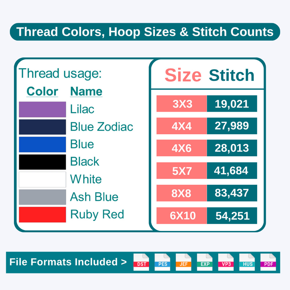 Halloween Patch Embroidery Design file Size Info