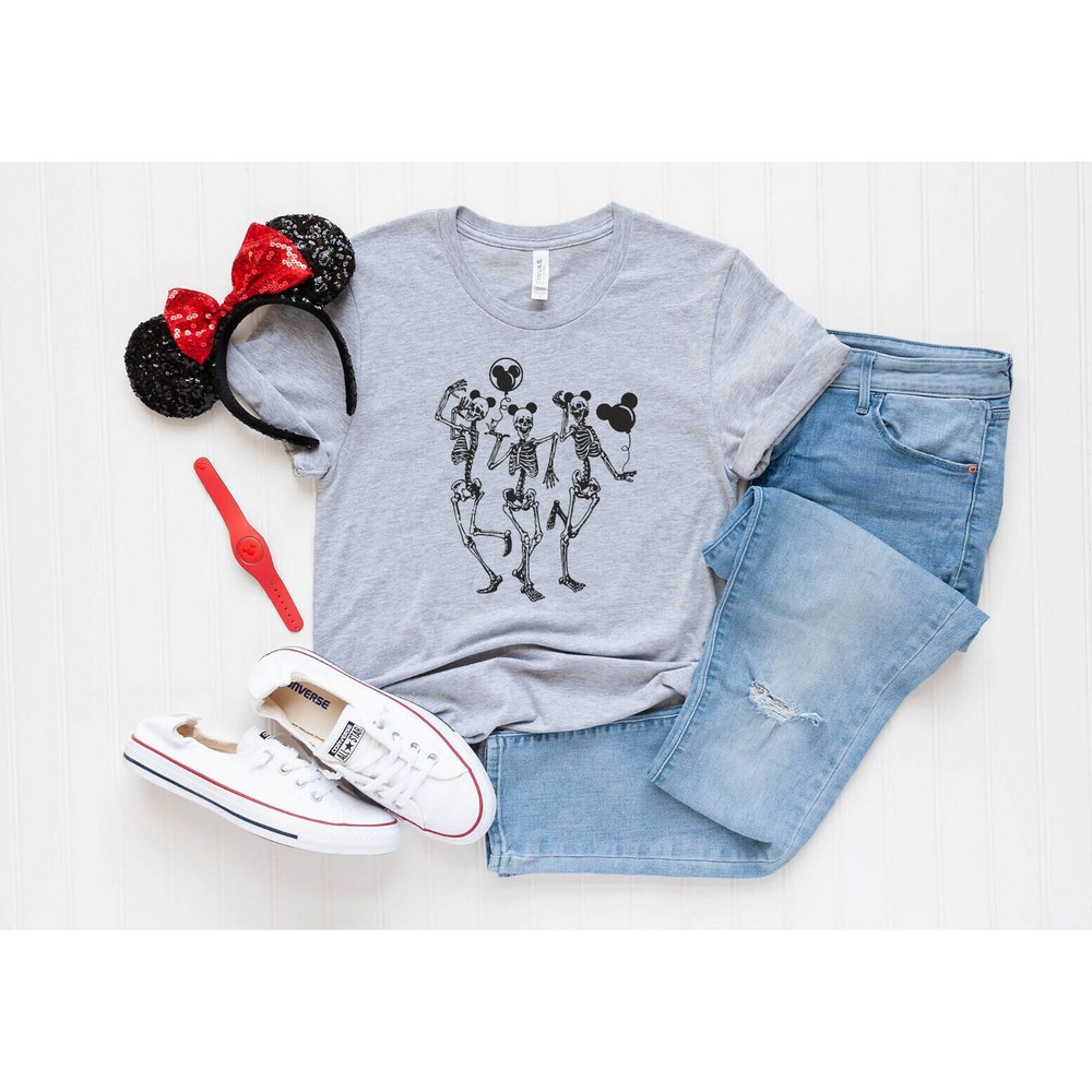 Funny Skeletons Go Theme Park Shirt, Mickey Balloon Shirt,Castle, Family Trip,Disney Skeleton Shirt, Disney World Shirt, Skeleton Mickey, - 1.jpg