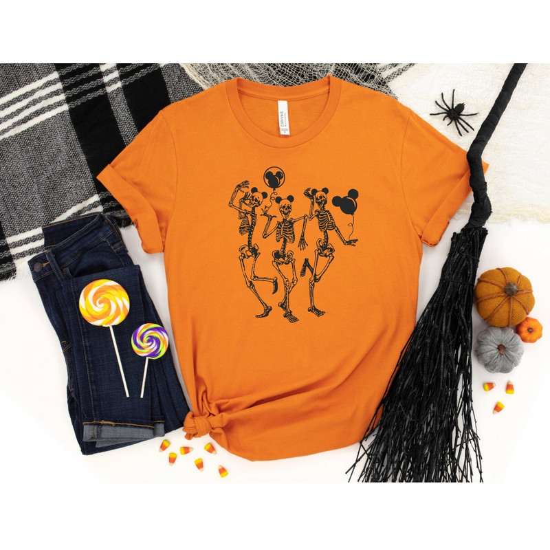 Funny Skeletons Go Theme Park Shirt, Mickey Balloon Shirt,Castle, Family Trip,Disney Skeleton Shirt, Disney World Shirt, Skeleton Mickey, - 3.jpg