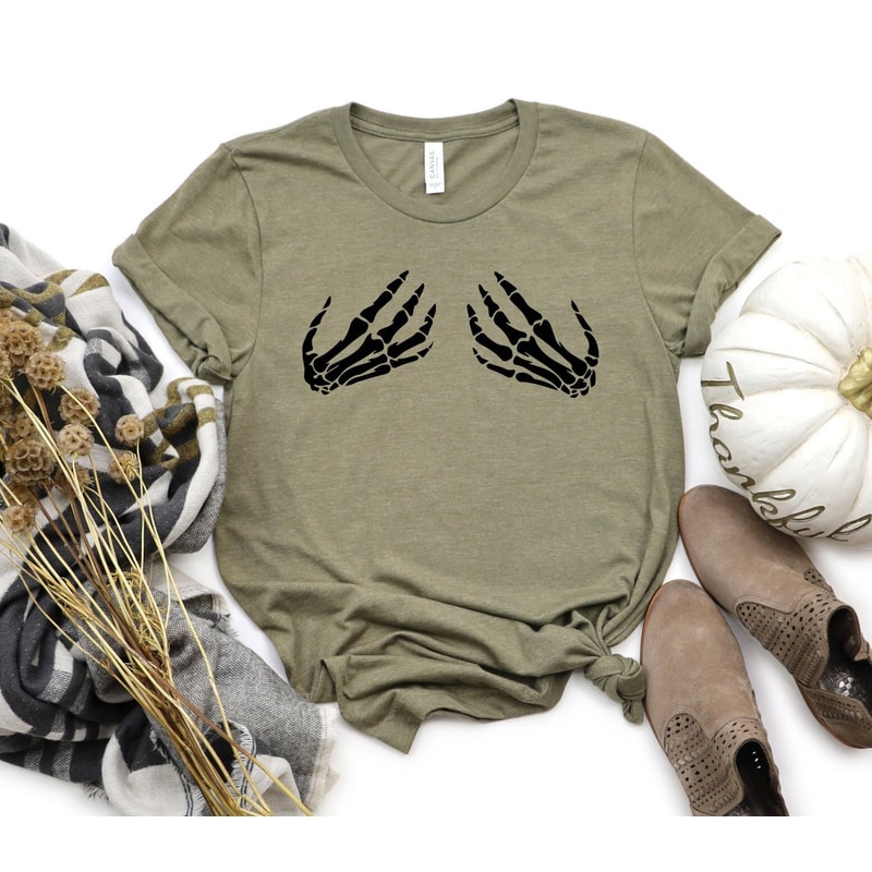 Skeleton Hands On Boobs, Funny Halloween Shirt, Halloween Party, Skeleton Hands T-shirt, Funny Skeleton, Skeleton Tee, Skeleton Boobs Shirt - 3.jpg