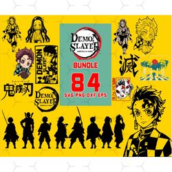 84 files demon slayer kimetsu no yaiba bundle svg, cartoon svg, demon slayer svg, demon slayer png, demon svg, demon sub