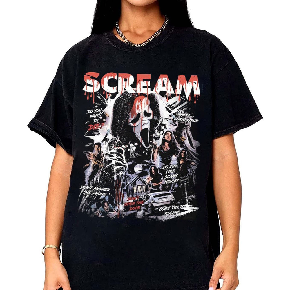 Scream Vintage Style Halloween T-Shirt, Scream Shirt, Ghostface Sweatshirt, Horror Movie Tee, Halloween Party, Scazy Movie Tee, Scream Merch - 1.jpg