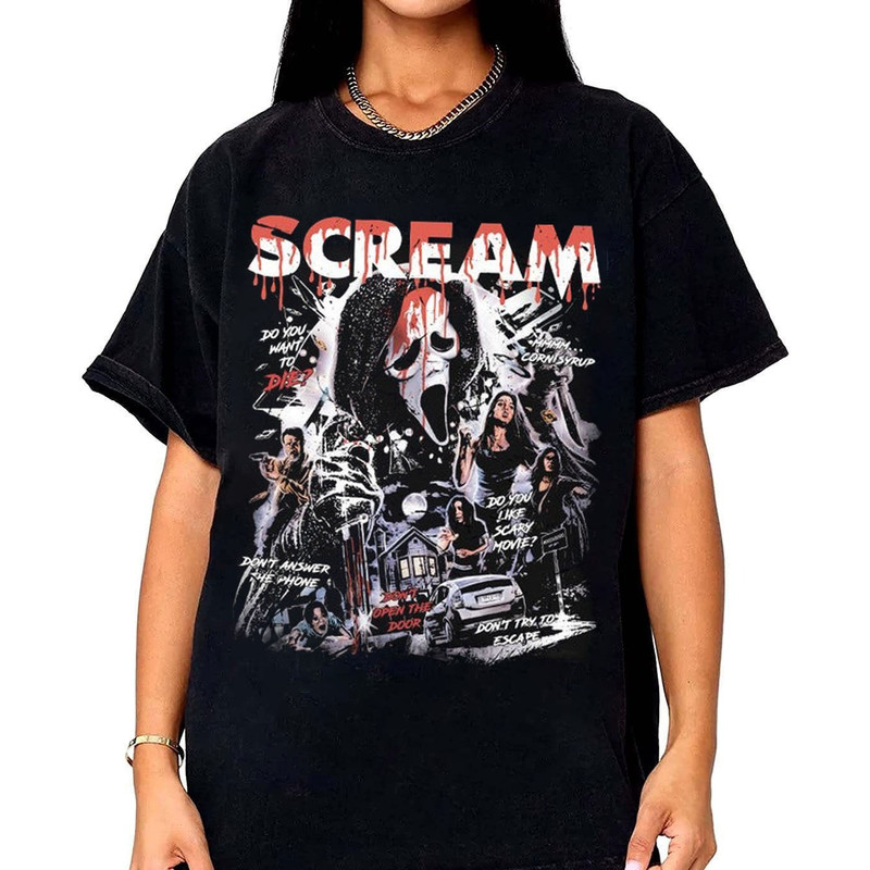 Scream Vintage Style Halloween T-Shirt, Scream Shirt, Ghostface Sweatshirt, Horror Movie Tee, Halloween Party, Scazy Movie Tee, Scream Merch - 1.jpg