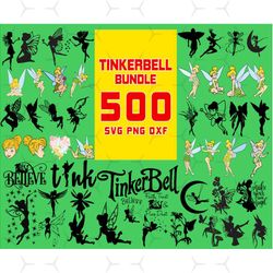 500 files tinkerbell bundle svg, disney svg, tinkerbell svg, fairy dust svg, princess svg, disney princess svg, fairy sv
