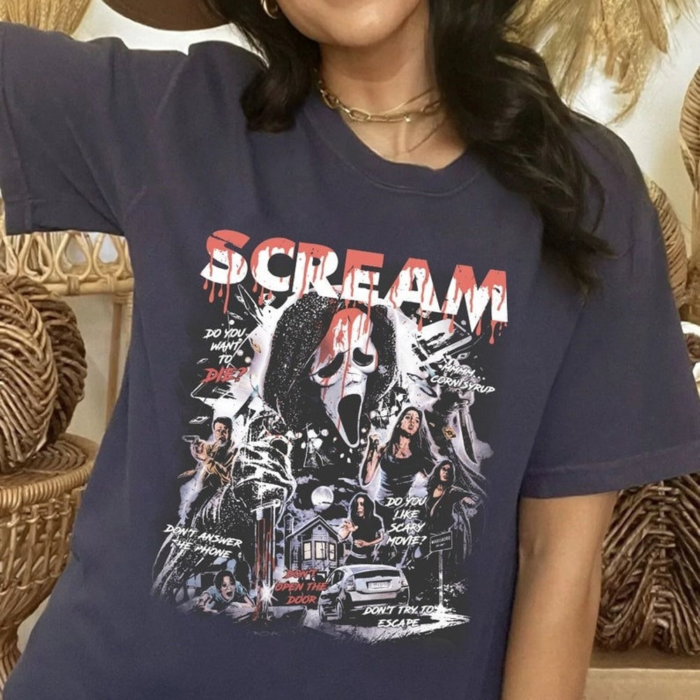 Scream Vintage Style Halloween T-Shirt, Scream Shirt, Ghostface Sweatshirt, Horror Movie Tee, Halloween Party, Scazy Movie Tee, Scream Merch - 2.jpg