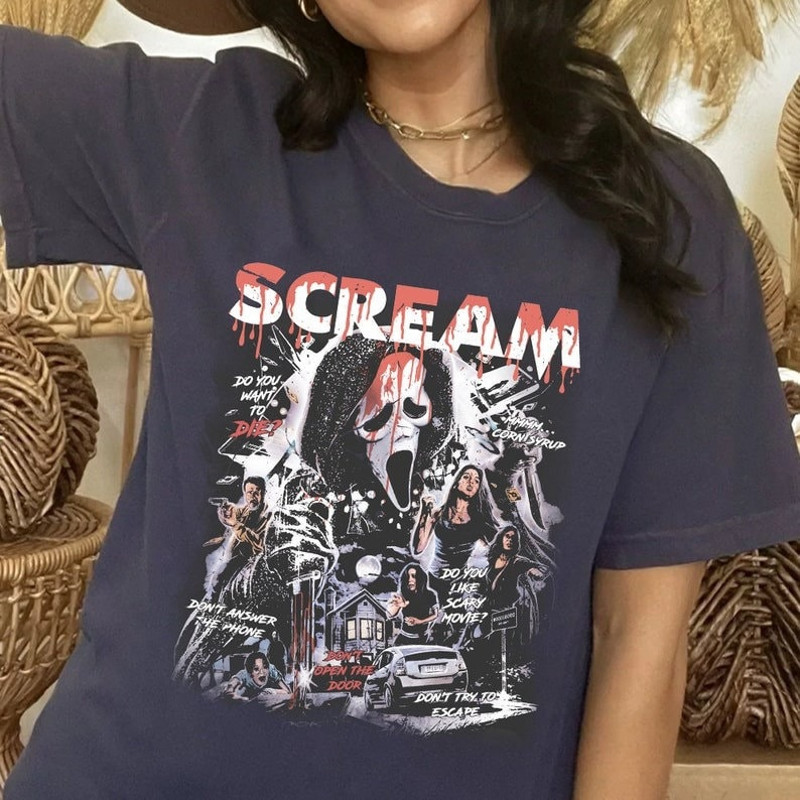 Scream Vintage Style Halloween T-Shirt, Scream Shirt, Ghostface Sweatshirt, Horror Movie Tee, Halloween Party, Scazy Movie Tee, Scream Merch - 2.jpg