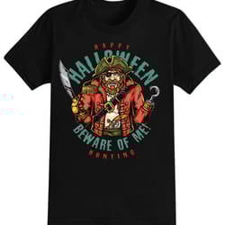 beware of the pirate halloween t-shirt for men, women kids 100 cotton black shirt, funny scary t-shirts