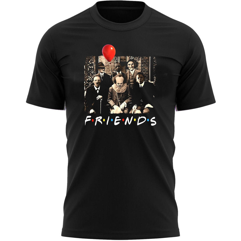 Halloween Friends T-Shirt For Men, Women & Kids 100% Cotton Black Shirt, Horror Movie T-Shirts - 1.jpg
