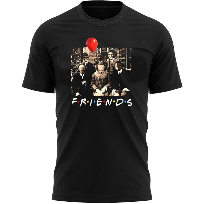 Halloween Friends T-Shirt For Men, Women & Kids 100% Cotton Black Shirt, Horror Movie T-Shirts - 1.jpg