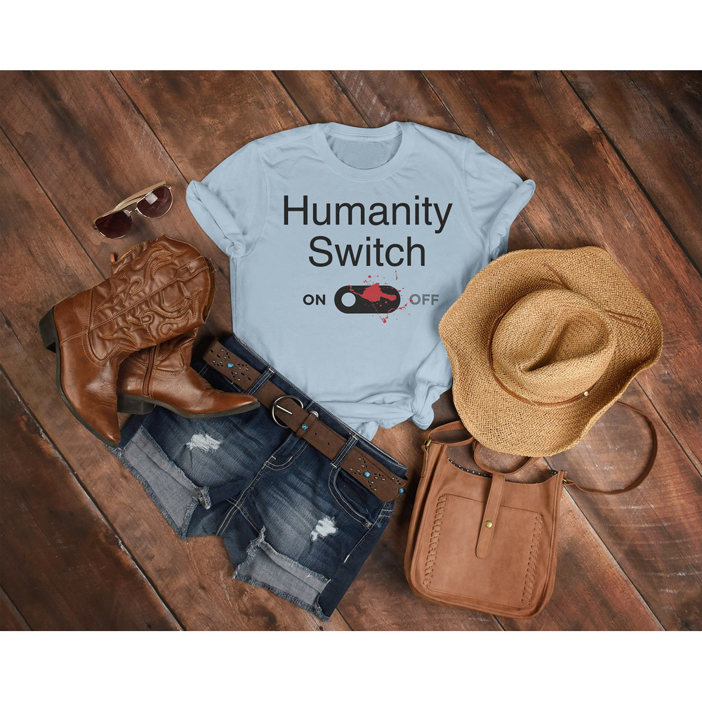 Humanity Switch Unisex Tees, Vampire Diaries shirt Summer womens shirt Vampire shirt Vampire Diaries Distressed ShirtBleached Shirt - 4.jpg