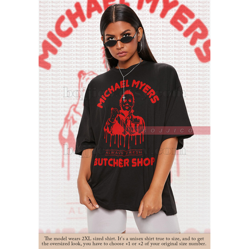 MICHAEL MYERS Butcher Shop Always Fresh Shirt Michael Myers Homage Tshirt Jason Voorhees T-Shirt Friday the 13th Horror, Stranger Shirt, - 2.jpg
