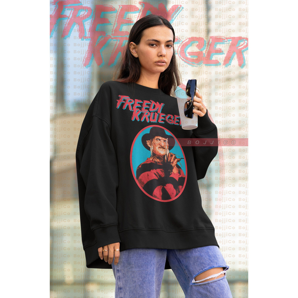 RETRO FREDDY KRUEGER Vintage Sweatshirt, Nightmare Halloween Sweater, Jason Voorhees Friday the 13th Horror, Horror Movie Halloween Sweater - 1.jpg