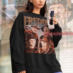 retro freddy krueger vintage sweatshirt, nightmare halloween sweater, jason voorhees friday the 13th horror, horror movi