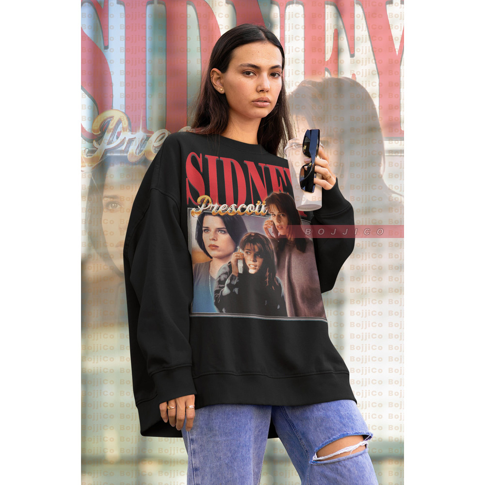 SIDNEY PRESCOTT SCREAM Sweatshirt, Neve Campbell Scary Movie Sweater, Horror Tees, Kill3r Homage Fan T-Shirt Sidney, Stu Matcher Scream Gift - 1.jpg