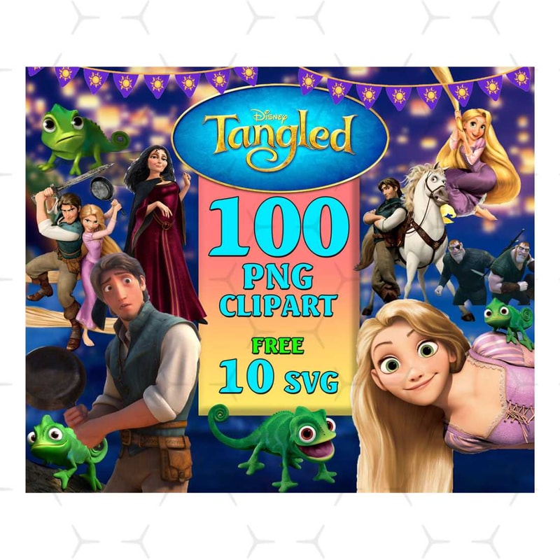 100 Tangled Clipart Png Rapunzel, Princess Disney Bundle, Ta