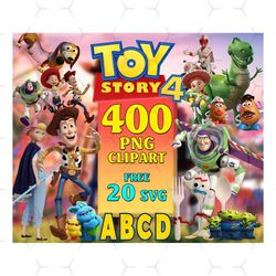 400 toy story clipart png, toy story 4 bundle, toy story birthday, party banner, story alphabet