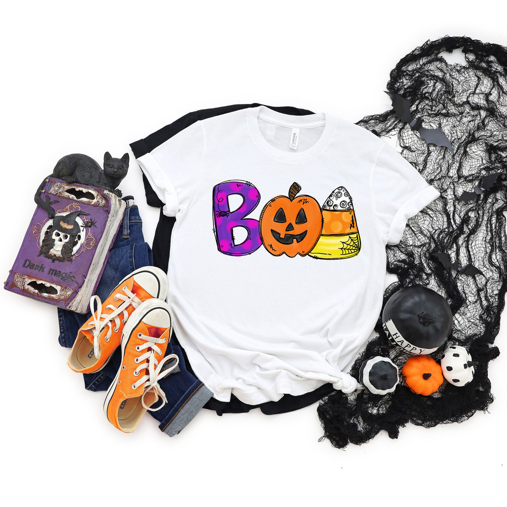 Boo Doodle Letters shirt,Halloween Party, Halloween T-shirt,Hocus Pocus Shirt,Halloween Funny Tee,Halloween Dinosaur Shirt,Halloween Kids - 1.jpg
