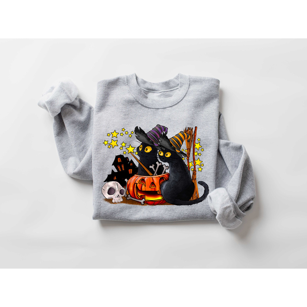 Cat halloween sweatshirt, ghost cat shirt, Halloween Sweater, Halloween Cat Shirt, Cat Lover Shirt, Black Cat Shirt, Spooky Season - 2.jpg