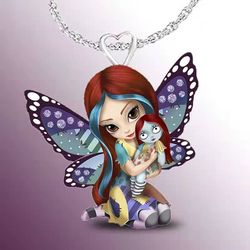 trendy ragdoll girl resin pendant necklace