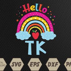 Rainbow TK Teacher Transitional Kindergarten Back To School Svg, Eps, Png, Dxf, Digital Download