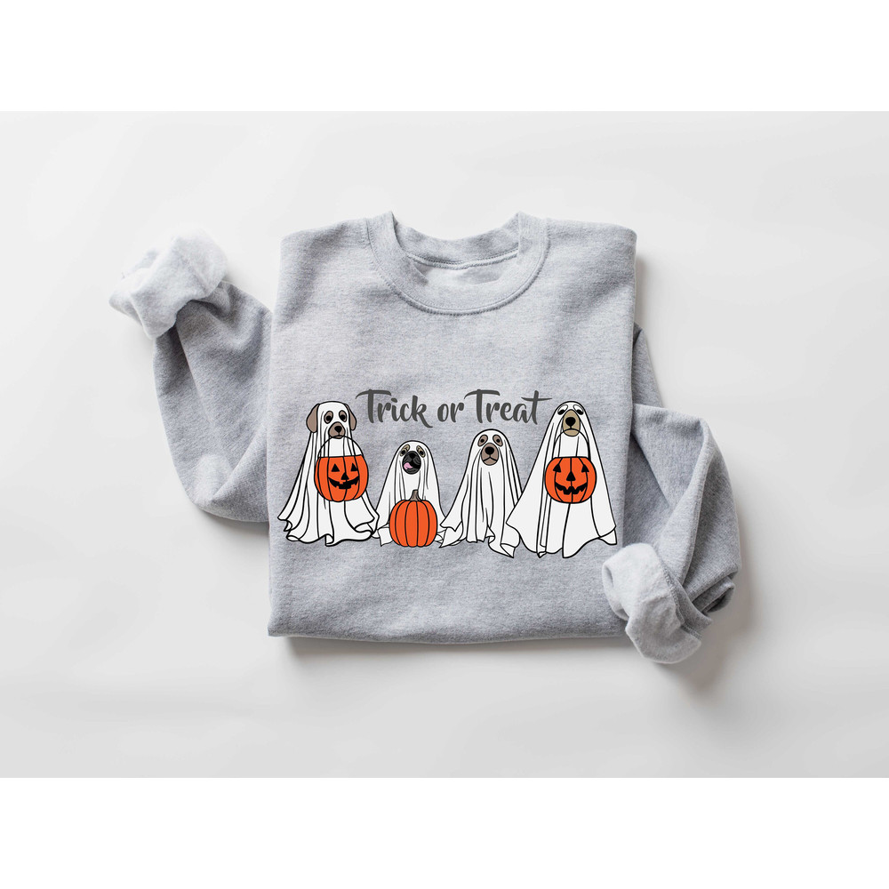 Halloween Ghost Dog Sweatshirt, Retro Halloween Ghost Hoodie, Pumpkin Ghosts Sweatshirt, Spooky Ghost Hoodie, Bogey Dog Sweatshir - 2.jpg