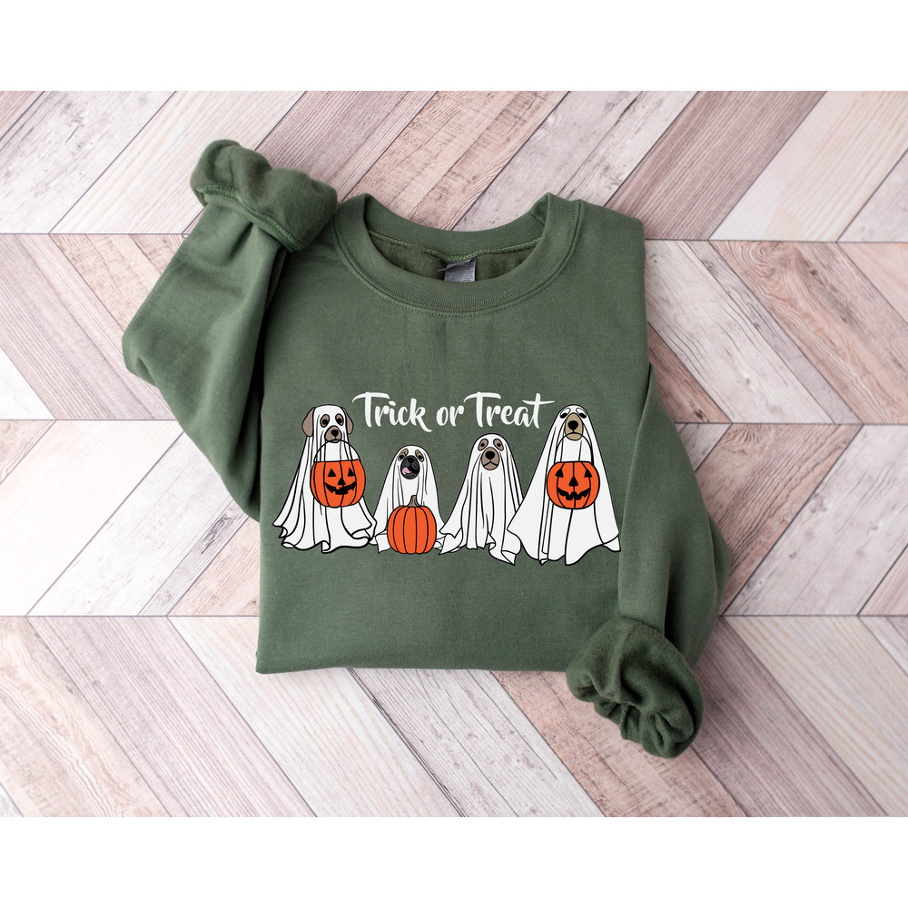 Halloween Ghost Dog Sweatshirt, Retro Halloween Ghost Hoodie, Pumpkin Ghosts Sweatshirt, Spooky Ghost Hoodie, Bogey Dog Sweatshir - 4.jpg