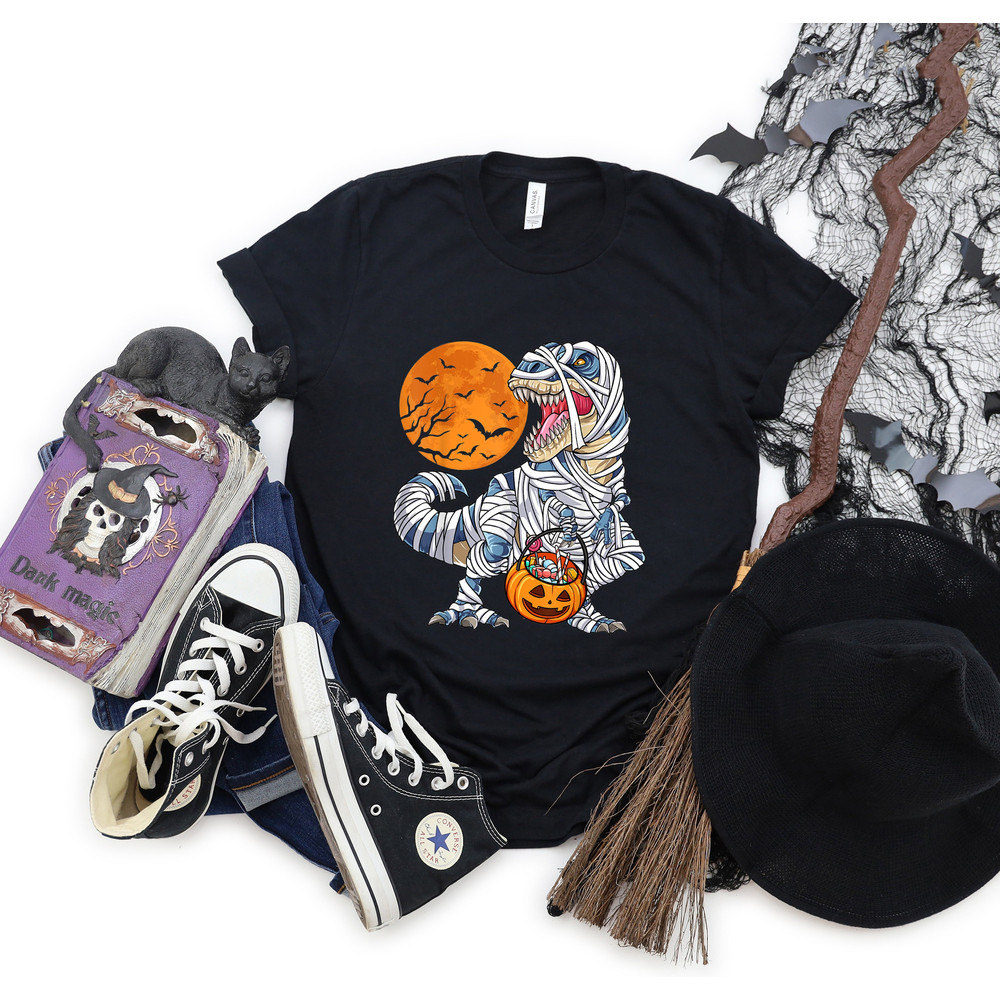 Halloween shirts, for Boys Kids Dinosaur Skeleton T rex Scary T-Shirt, Spooky Saurus Rex Shirt, Cute Halloween shirt, Dinosaur Halloween tee - 1.jpg