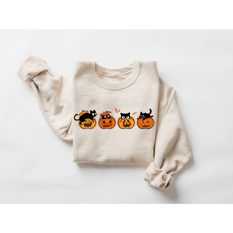 Halloween Sweatshirt,Cat Sweatshirt,Ghost Shirt,Halloween Sweater,Cool Halloween Cat Shirt,Cat Lover Tshirt,Black Cat Shirt,2023 Spooky Seas - 2.jpg