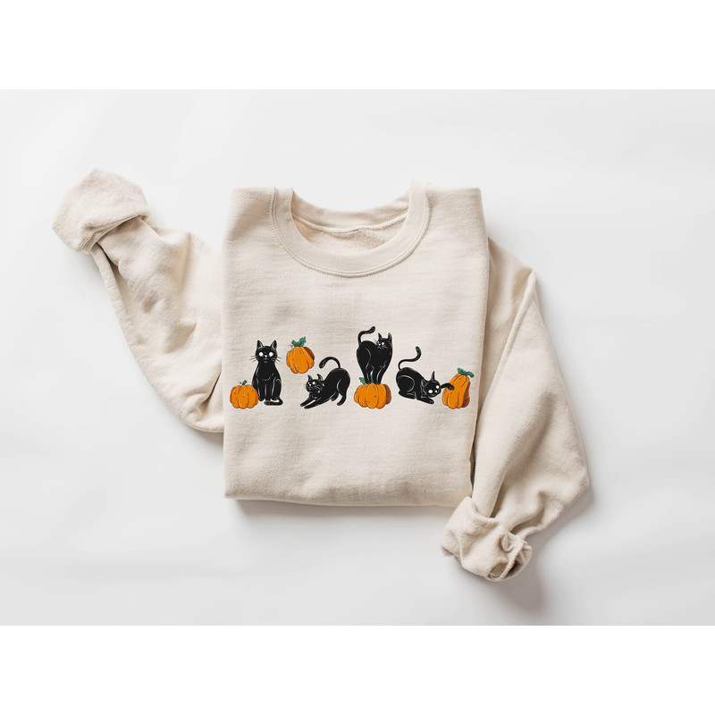 Halloween Sweatshirt,Cat Sweatshirt,Ghost Shirt,Halloween Sweater,Cool Halloween Cat Shirt,Cat Lover Tshirt,Black Cat Shirt,2023 Spooky Seas - 1.jpg